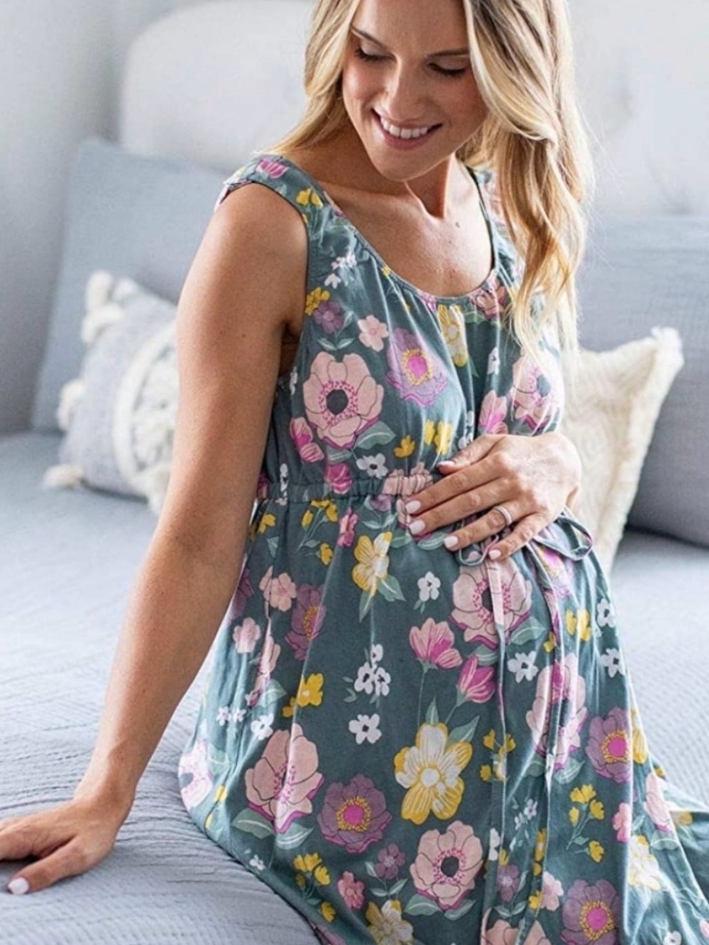 Baby Be Mine 3 in 1 Maternity Nightgown Labor Delivery Nursing Gown Small Medium